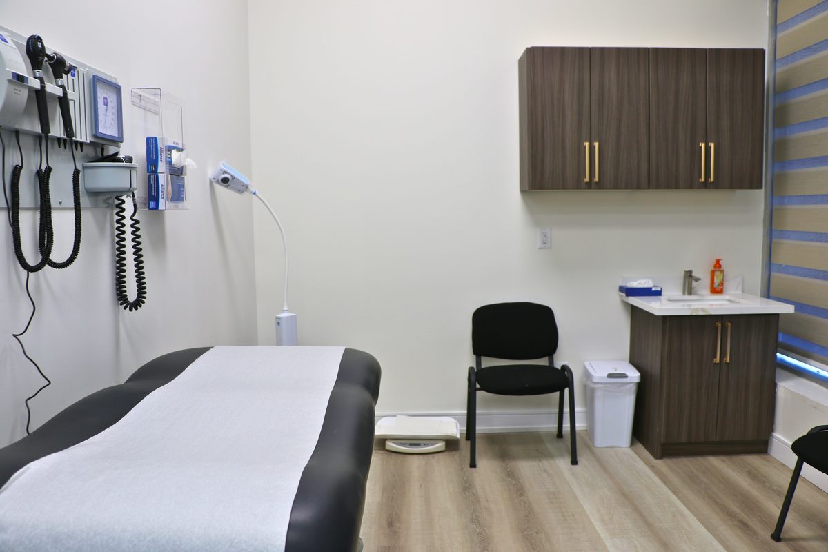 Private exam room for women's health appointments
